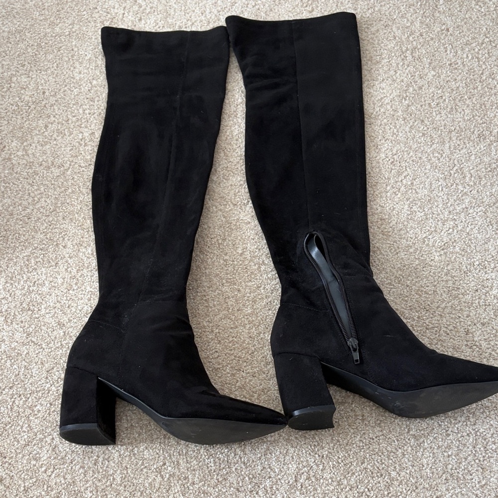 Steve Madden Black Over-the-Knee Block Heel Boots